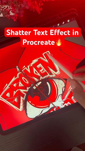 Shattered Text Effect in Procreate Using the Selection Tool #digitalart #artprocess #clothingbrand