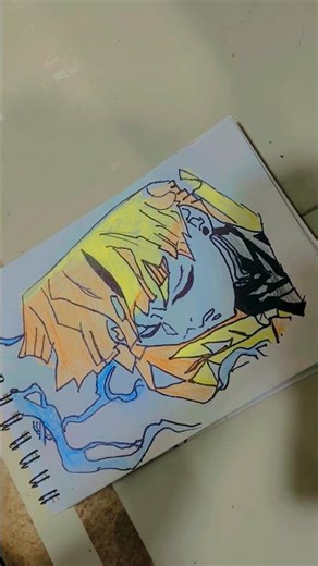 # zenitsu thunder breathing first form drawing#