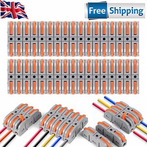 40pcs Spring Lever Terminal Block Electrical Wire Cable Connector Quick Splice | eBay UK