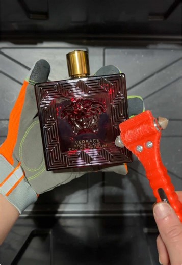 Large Versace Eros Flame Art - Link in Bio #art #artist #cologne #fragrance #versace broken cologne bottle framed glass epoxy resin decorative wall art