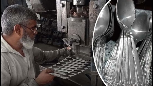 3.9M views · 82K reactions | Amazing Tour of a Fork & Spoon Making Factory #factory #manufacturer #industrial #facts #manufacturing #design #industry #fact #factor #fashion #urbex #faction #photography #architecture #wholesale #engineering | Quality skills | Facebook