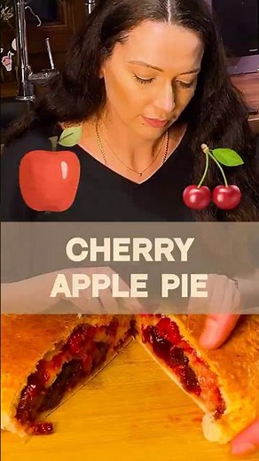 CHERRY APPLE PIE 🍒🍎 #cooking #baking #pie #slowliving