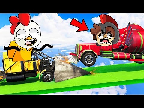 La PELEA de CAMIONES DESTRUCTORES MAS EPICA de GTA 5 😂 LOS COMPAS EN GTA V