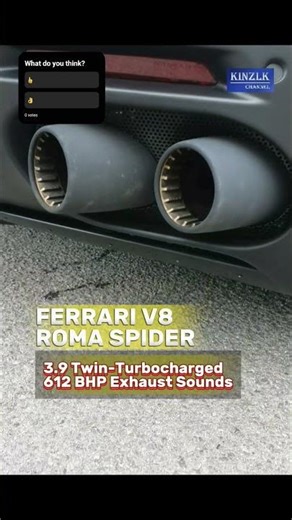 How does 612 bhp Ferrari Roma 3.9 V8 Engine Sounds Like #automobile #exhaustsound #ferrari @KinzLK
