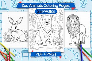 Zoo Animals Coloring Pages for Kids,animal Coloring Sheets, Printable Zoo Animal Pages, Children's Coloring Book, Wildlife Coloring Pages - Etsy Canada