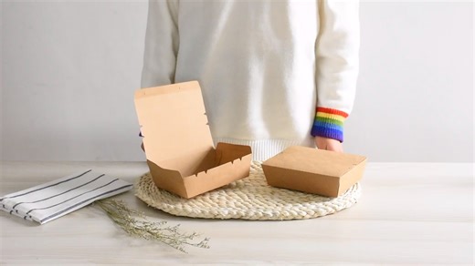 Eco Friendly Custom Food Packaging Disposable Lunch Kraft Paper Box