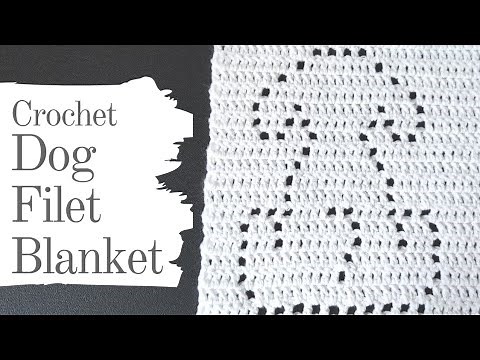 DOG FILET BLANKET | FILET CROCHET PUPPY BLANKET | EASY STEP BY STEP TUTORIAL [WITH SUBTITLES]