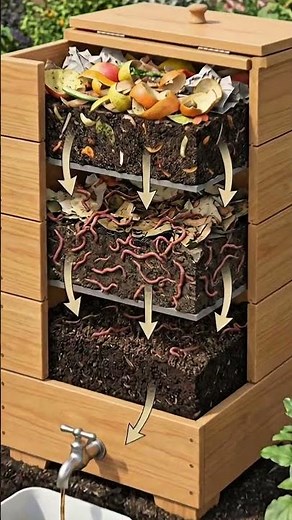 This is how a homemade vermicomposter works, step by step #plants #agriculture #compost
