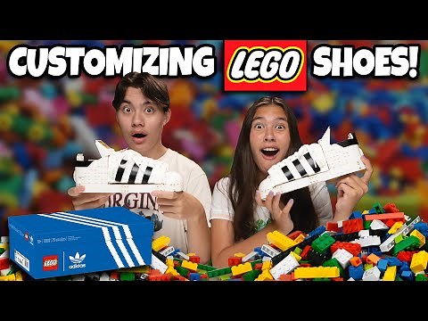 CUSTOMIZING LEGO SHOES!!! You Build It I Buy It Challenge! LEGO Adidas Originals Superstar Review!