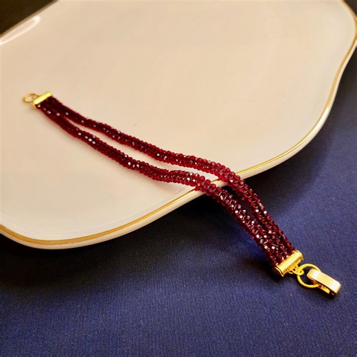 Handmade Red Crystal Bracelet, Multi Strand Beaded Bracelet - Etsy