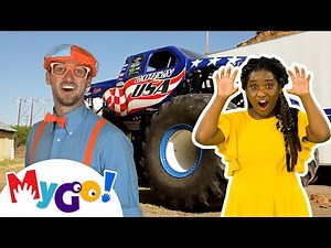 Monster Truck Song | MyGo! Sign Language For Kids | Blippi - Songs | ASL