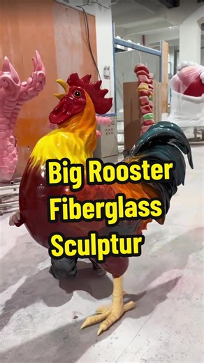 Big Rooster Fiberglass Sculpture