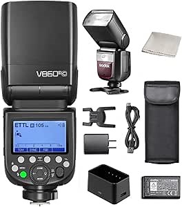 Godox V860III-C for Canon Camera Flash Speedlight Speedlite Light, 76Ws 2.4G TTL HSS 1/8000s,2600mAh Battery,480 Full-Power Flashes,0.01-1.5s Recycle Time,10 Levels LED Modeling Lamp Light for Canon