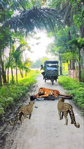 4.1K views · 11 reactions | big tiger open attack a man in the village #vfx #wildlife #reels #leopard #tiger #attack #shorts | Vfx Babu | Facebook