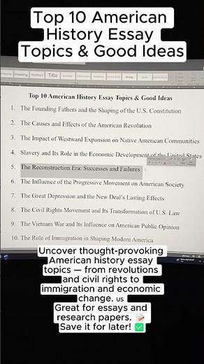 Top 10 American History Essay Topics & Good Ideas