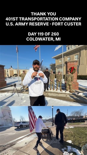 Noah Coughlan | United States Army Reserve from Fort Custer, MI Thank you to the 401st Transportation Company, 1st Sergeant Galvin and crew for coming out... | Instagram