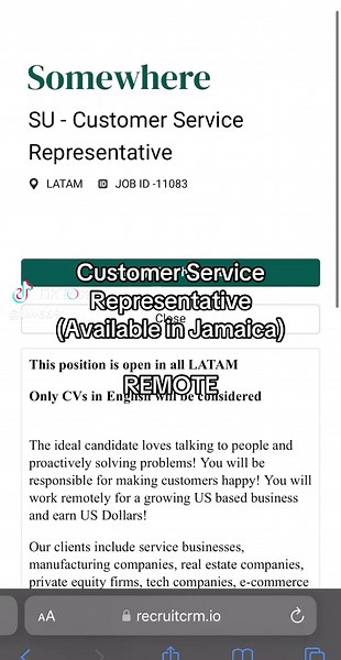 Hiring Customer Service Representative in Jamaica