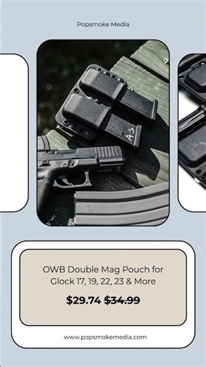 OWB Double Mag Pouch for Glock 17, 19, 22, 23 @ $34.99❌ $29.74 Only #doublemagpouch #military