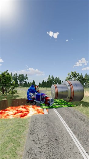 Strange Crazy Cars vs bollard giant in BeamNG.drive