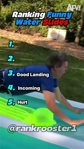 Ranking Funny Water Slides 😂😂 #swimming #hilariousfails #swimmingpool #fails