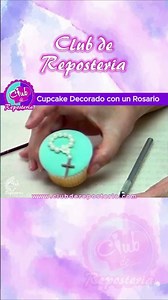 Cupcake Decorado con un Rosario para Primera Comunion #shorts
