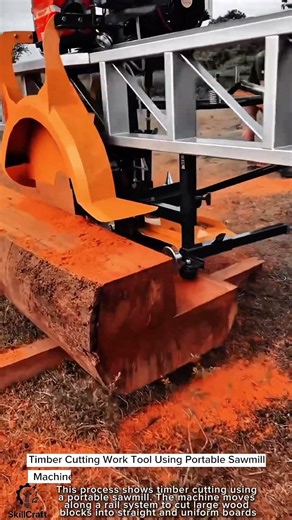 Timber Cutting Work Tool Using Portable Sawmill Machine #worktool