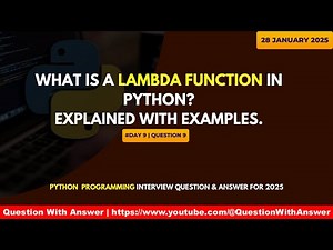 lambda function in python? explained with example
