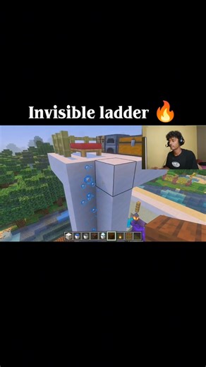 How to make invisible ladder in Minecraft #minecraft #youtubeshorts #viral #shorts