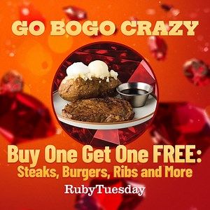 Ruby Rich means paying for one entrée, and getting another for just $3. Use Code: SUMMER3, only at Ruby Tuesday! 😋💎🍔 | Ruby Tuesday