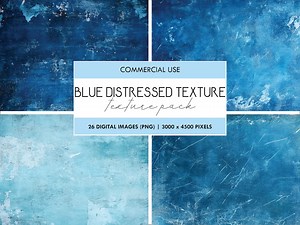 Blue Grunge Distressed Texture Paper: Scrapbook Background (digital Paper) - Etsy