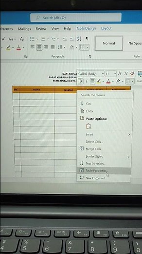 Membuat Header Tabel Muncul Pada Setiap Halaman di Word