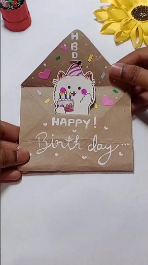DIY Birthday Envelop #diy #cardcreations #cutecraft #shorts