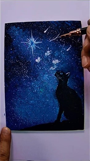 Easy Way to Paint Midnight Wishes | Acrylic Galaxy Painting | Drawing Art For Beginners #drawing