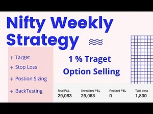 Nifty weekly Expiry options strategy || 1% Weekly Target profit safe strategy
