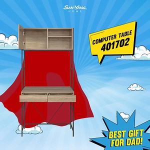 4.1K views · 5 comments | FATHER'S DAY GIFT IDEAS! Computer Table 401702  Size: L: 83cm x W: 60cm x H: 176.5cm  Material: PVC + Particle Board  Color: Light Oak + Brown Website Link ---- https://tinyurl.com/SY401702 Lazada Link ---- https://tinyurl.com/LAZ401702 Shopee Link ---- https://tinyurl.com/SHP401702 We have more furniture choices for you so check out our website now! #CompleteYourHome. With San-Yang Home, #yougivehome | San-Yang Furniture | Facebook