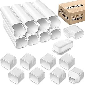 Amazon.com: TAKTOPEAK Mini-Split Line Set Cover: 4" 11.5 Ft Line Hide Guard for Mini Split Air Conditioner HVAC Central AC - Waterproof Rustproof Pipe Cover for Outside : Home & Kitchen