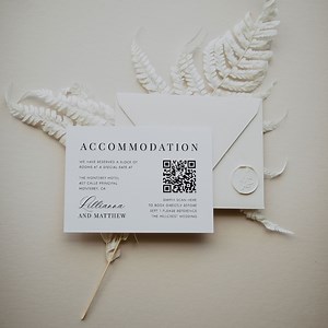 Accommodations Card With QR Code, Elegant Script Wedding Hotel Enclosure Card Template, Where to Stay Insert Printable, SN088_AQR - Etsy