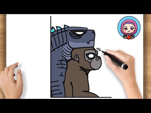 How to Draw Cute Godzilla & King Kong Easy
