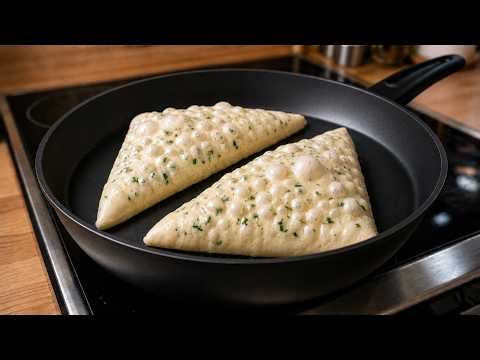 I Make Garlic Bread at Home Every Day in a Frying Pan!! No Oven, No Knead!Easy Homemade Bread Recipe