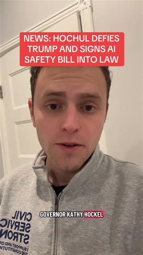 Aaron Parnas on Instagram: "NEWS: Hochul defies Trump and signs AI safety bill into law."