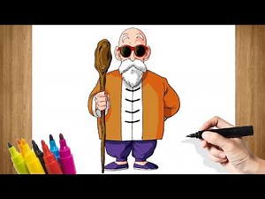 How to Draw Master Roshi (Dragon Ball) - Step by Step Tutorial