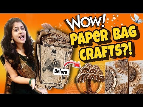 "2 Stunning Brown Paper Bag Crafts 🛍| Best Out Of Waste DIY ideas!"