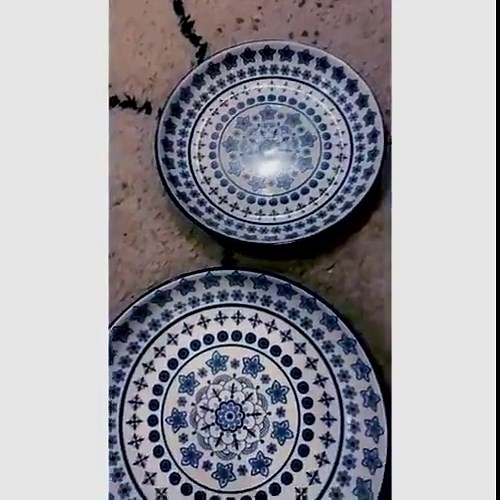 Set of 2 Moroccan Ceramic Plates. Blue White Pottery, Boho Kitchen Decor - Etsy