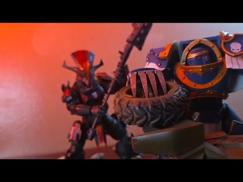 Covenant vs Ultramarines ( halo/Warhammer stop motion battle )