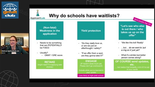 Being placed on an MBA waitlist can feel frustrating, confusing, and even discouraging — but it’s not a rejection. In this session, Maria Wich-Vila, HBS Alum and Founder of Applicant Lab, breaks down why top business schools put candidates on the waitlist and, more importantly, what you can actually do to get off it. Whether you’re waitlisted in Round 1 or Round 2, this video will help you understand how admissions committees think and how to respond strategically — not emotionally. In this sess