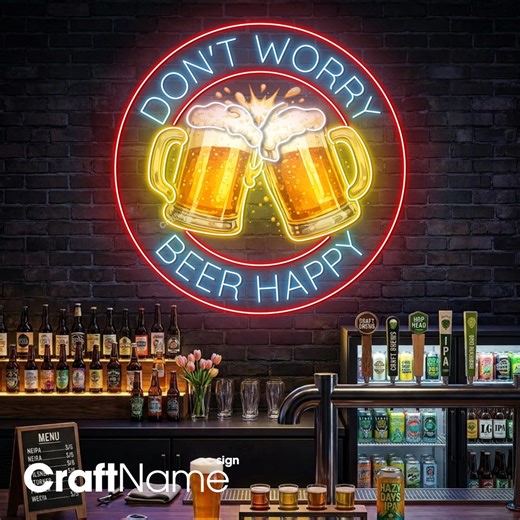 Home Bar Neon Sign, Funny Beer Quote LED Wall Light for Pub or Garage Decor - Etsy