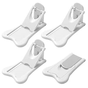 Inaya Sliding Door Lock for Child Safety (4-Pack) - Child Proof Locks for Sliding Glass Doors, Windows, Closets & Cabinets. Safety Locks for All Your Home Openings