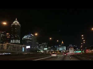 Driving through Atlanta, Georgia at night.