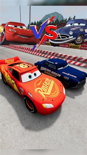 The legendary Hudson Hornet vs. Lightning McQueen in a drag race?