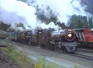 New to DVD and pretty darn nice! :-) "Canadian Steam Doubleheader" tells the story of a 1,200-mile steam powered special! Here Royal Hudson 2860 comes into Boston Bar along the Fraser River. On sale/Free shipping: https://rfd.video/CanadianDoubleheader | Railfan Depot